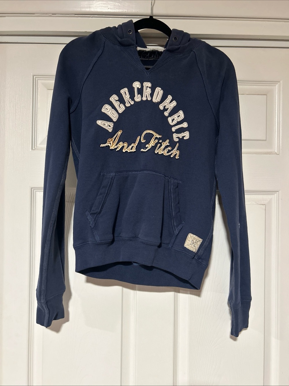 Abercrombie & Fitch Girl Hoodie Sweatshirts Size Large Blue Logo Long Sleeves